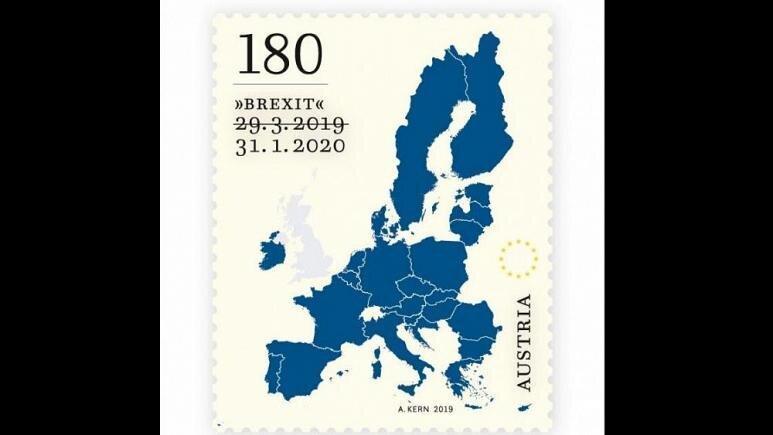 مشکل اداره پست اتریش با تمبر به مناسبت برگزیت