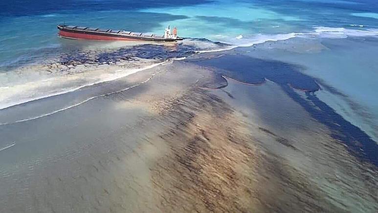 جمهوری موریس به دلیل نشت نفت در اقیانوس هند شرایط اضطراری زیست محیطی اعلام نمود